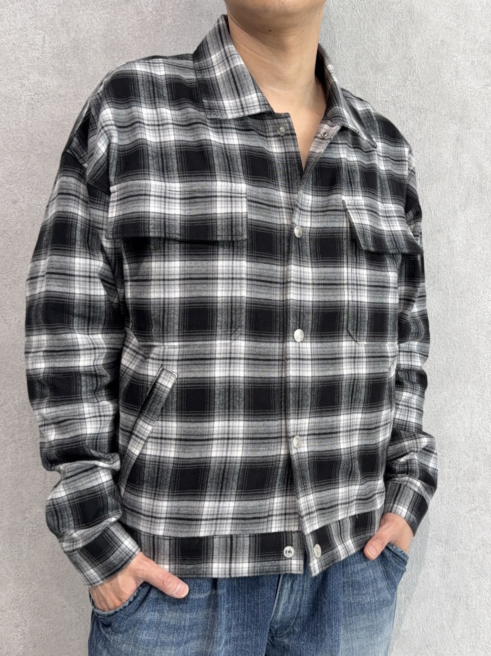 CHECK SHIRT JACKET / RC41-SH-003 / チェックシャツジャケット / ブラック