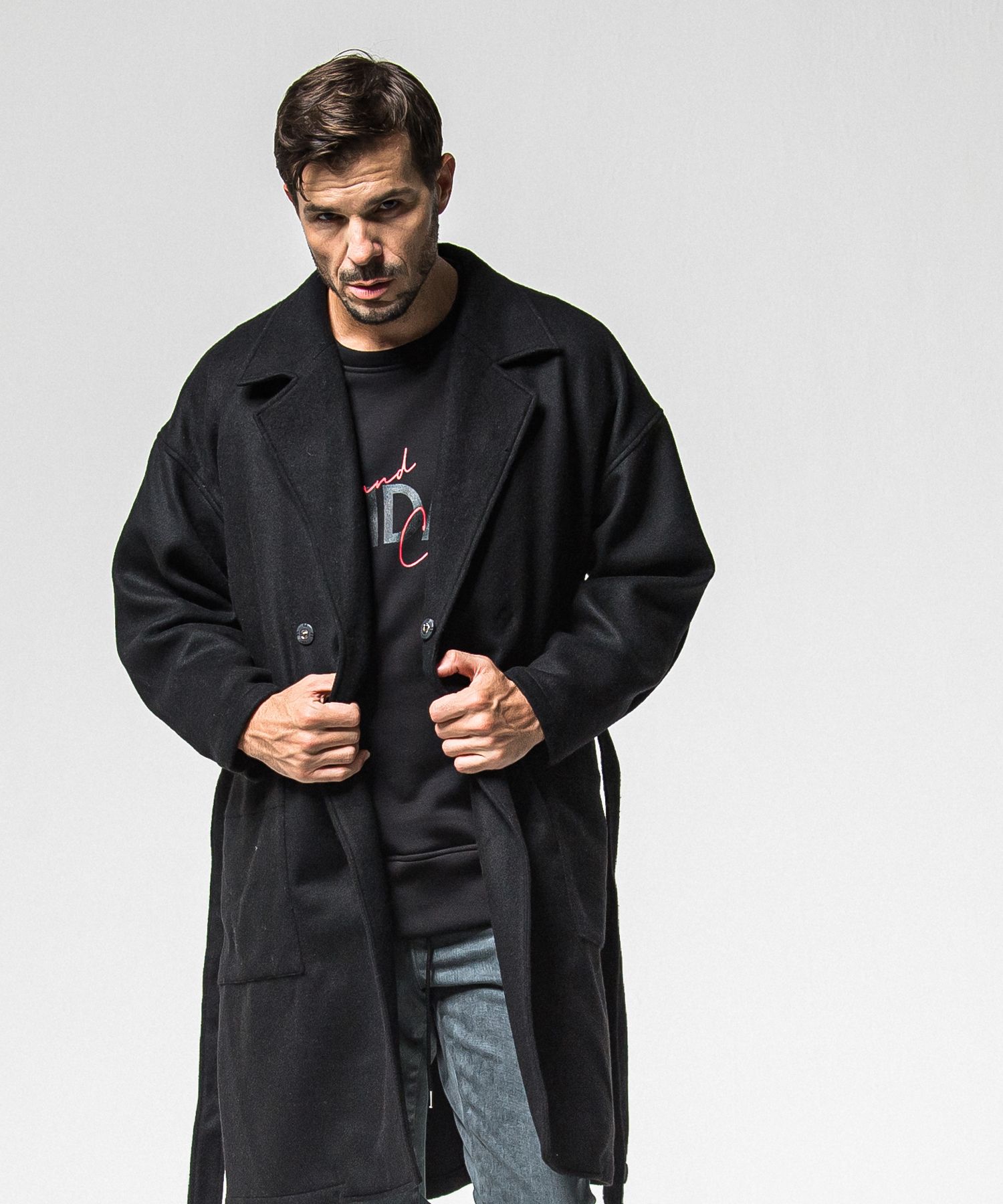 GOWN OVER COAT / RC38-JK-004 / オーバーサイズガウンコート / ブラック (11月上旬入荷予定)