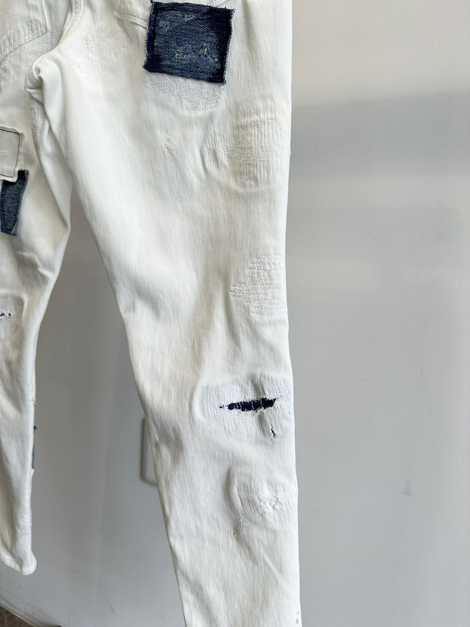 MICK DENIM JERSEY / BASIC-ST-020 / デニムジャージテーパードパンツ / ホワイトリメイク (9月上旬入荷予定)