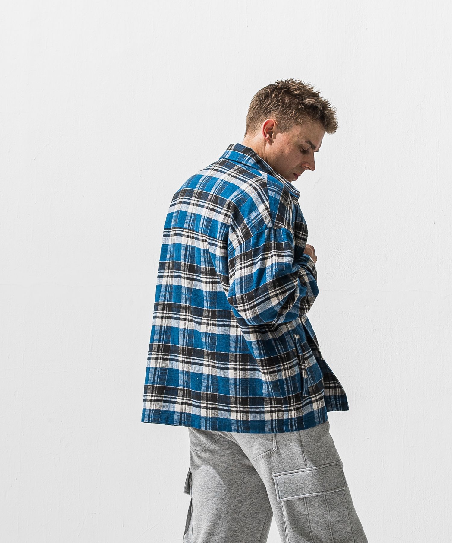 OLD SLABL CHECK JK / RC42-JK-005 / チェックCPOジャケット / ブルー (12月下旬入荷予定)