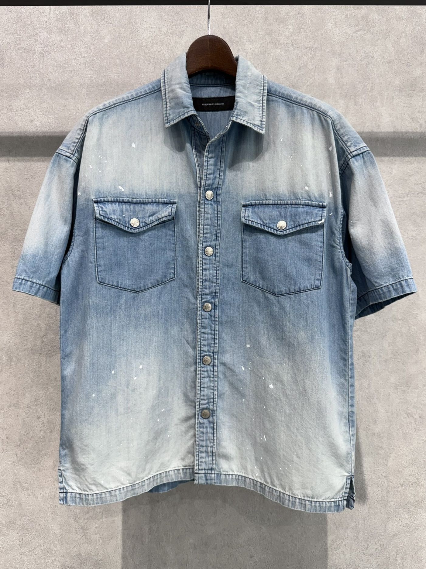 HALF DENIM SHIRTS / RC40-SH-002 / デニム半袖シャツ / ライトインディゴ