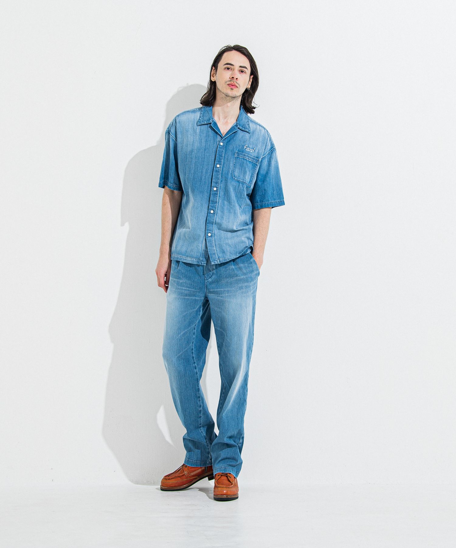 DENIM JERSEY WIDE PT / RC36-ST-016WTD / ライトオンスデニムジャージワイドパンツ / ライトインディゴ