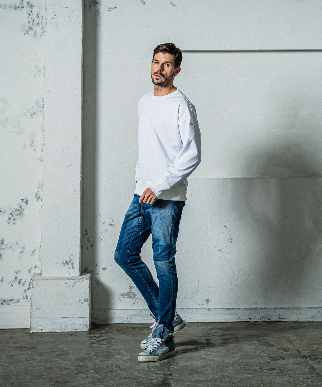 MICK DENIM JERSEY / RC35-ST-020 / デニムジャージテーパードパンツ / インディゴリメイク