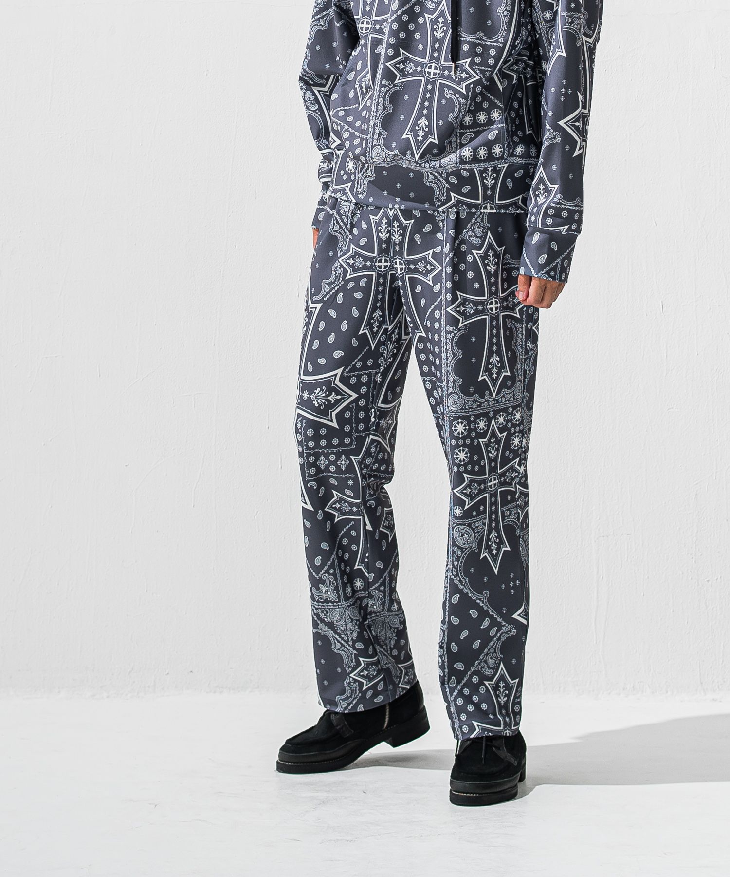 CHRIS EASY WIDE TUCK PANTS / RC42-ST-016WT / セミワイドタックパンツ / クロスグレー (1月上旬入荷予定)