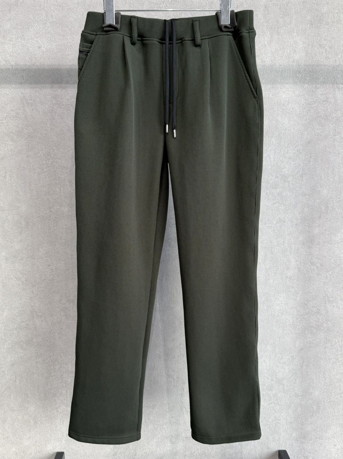 AZE WIDE TUCK PANTS / RC39-ST-016WT2 / 高機能畦編みニットワイドタックパンツ / カーキ