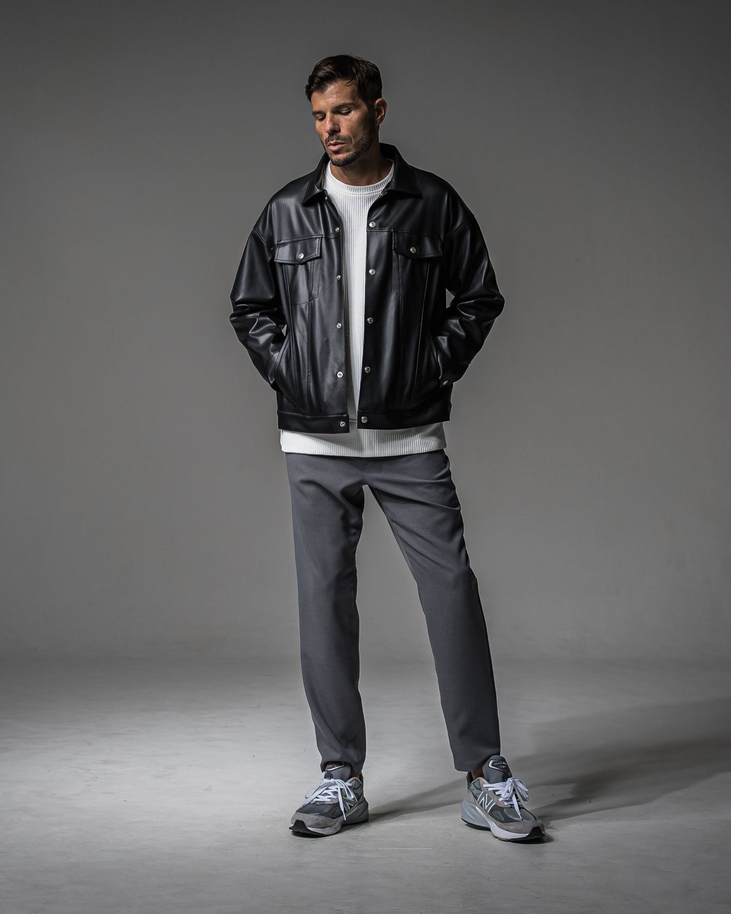 LEATHER OVER 3RD G / RC37-JK-006 / エコレザー3RD型Gジャン / ブラック (9月下旬入荷予定)