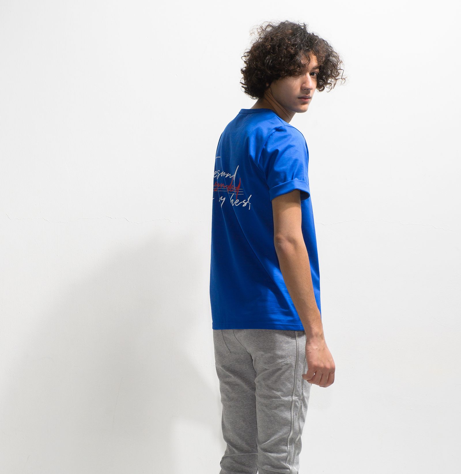 MESSAGE CHEST ROLL UP JERSEY TEE / RC20-T-003 / バックプリントTシャツ ※