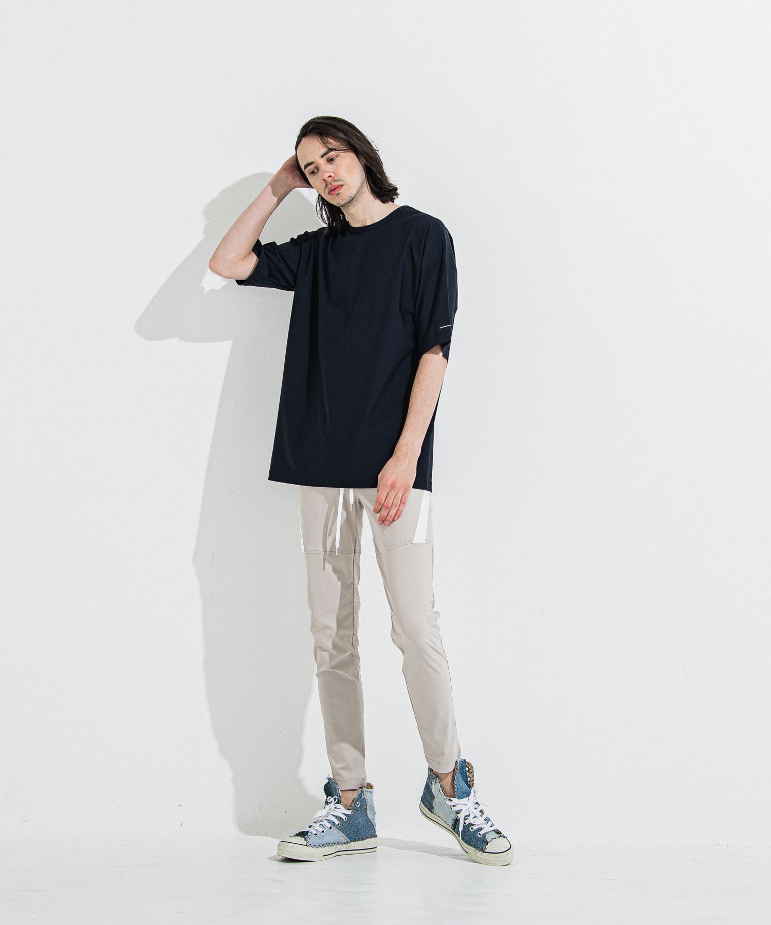 TYLER NYLON PANTS / RC36-ST-026 / レザーラインナイロンパンツ / グレージュ