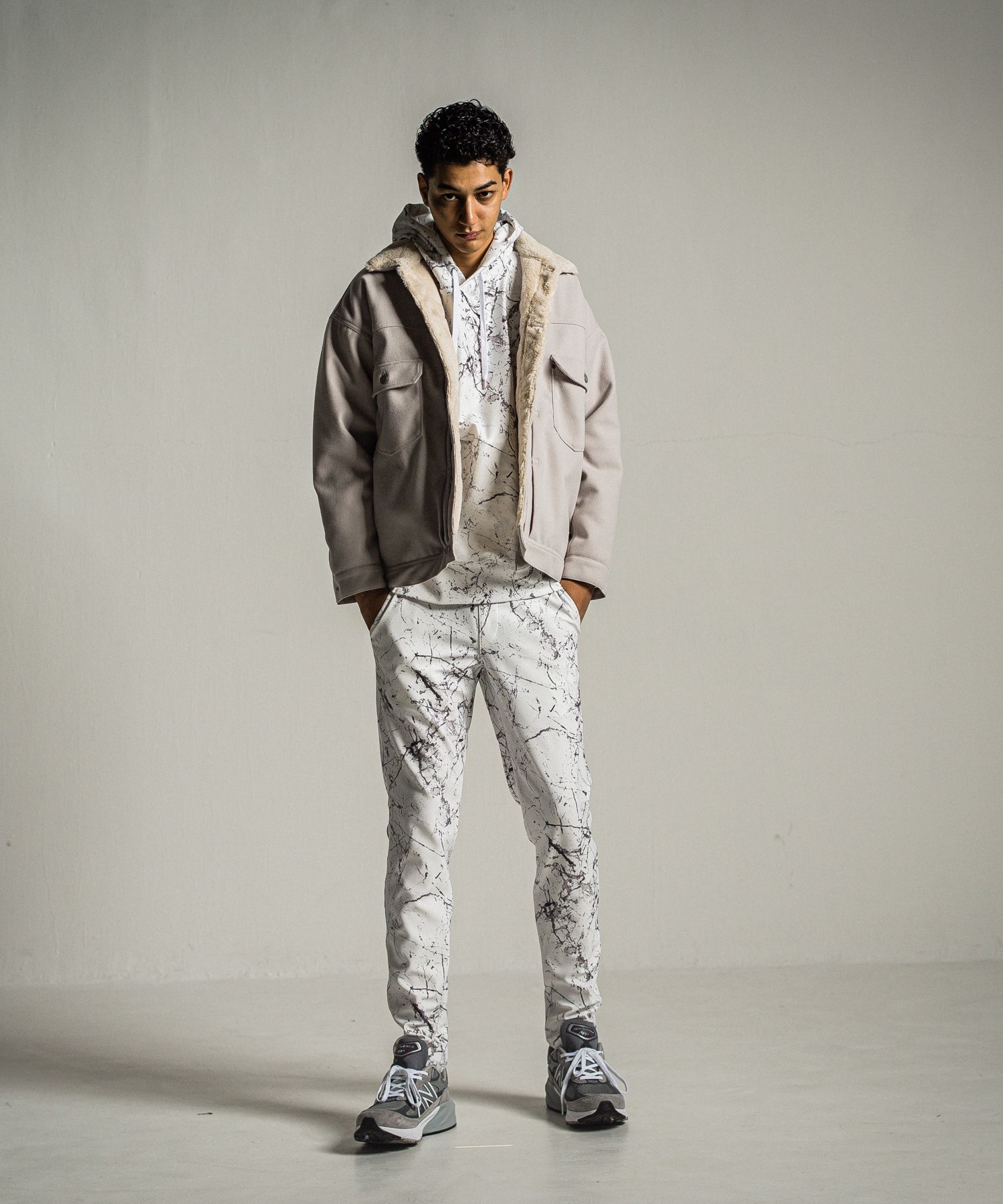 CHRIS EASY PANTS / RC34-ST-016 / ペイント柄イーシーパンツ / グレー