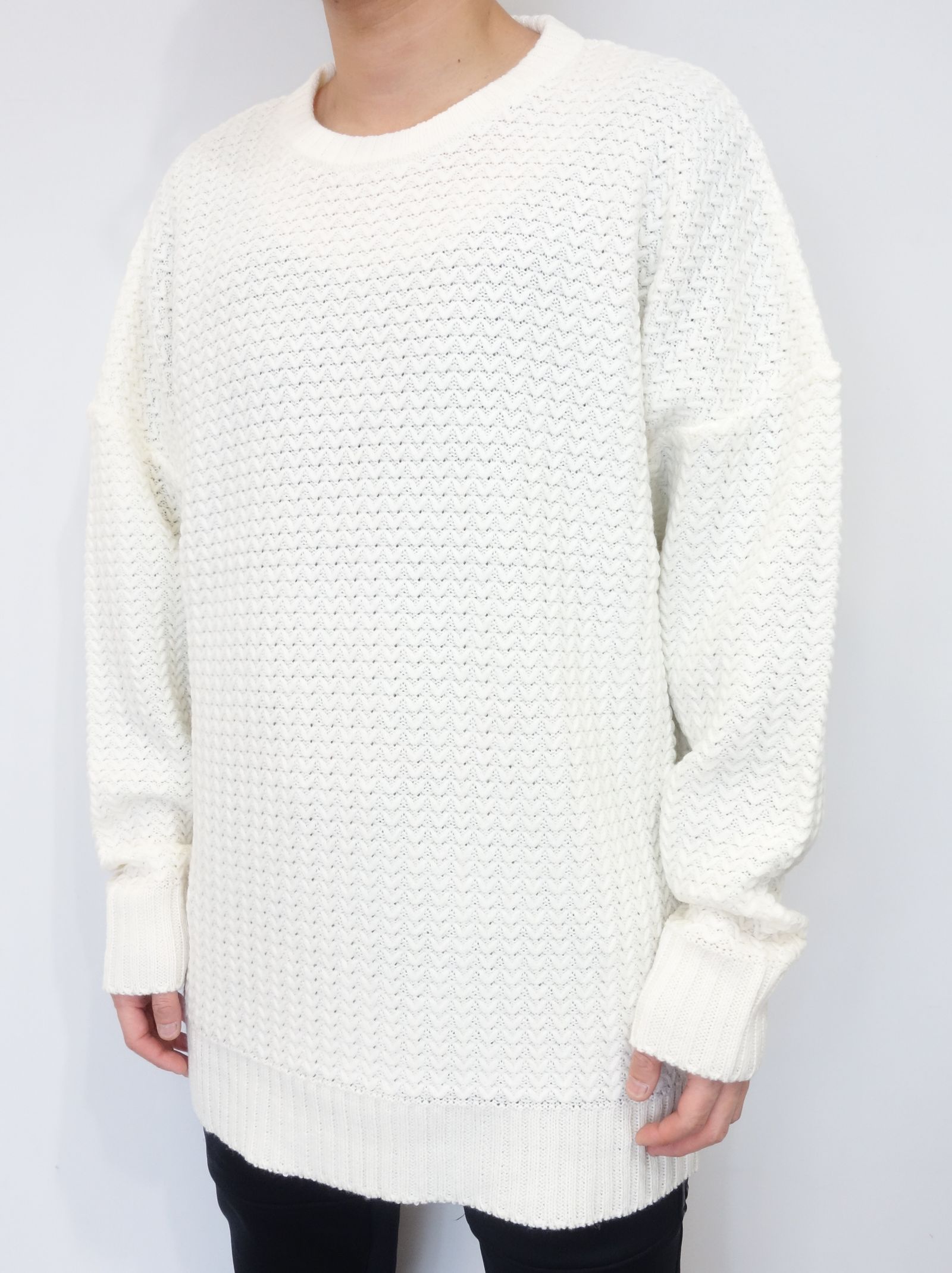 RESOUND CLOTHING - WEAVING STITCH LOOSE SWEATER / RC14-K-002