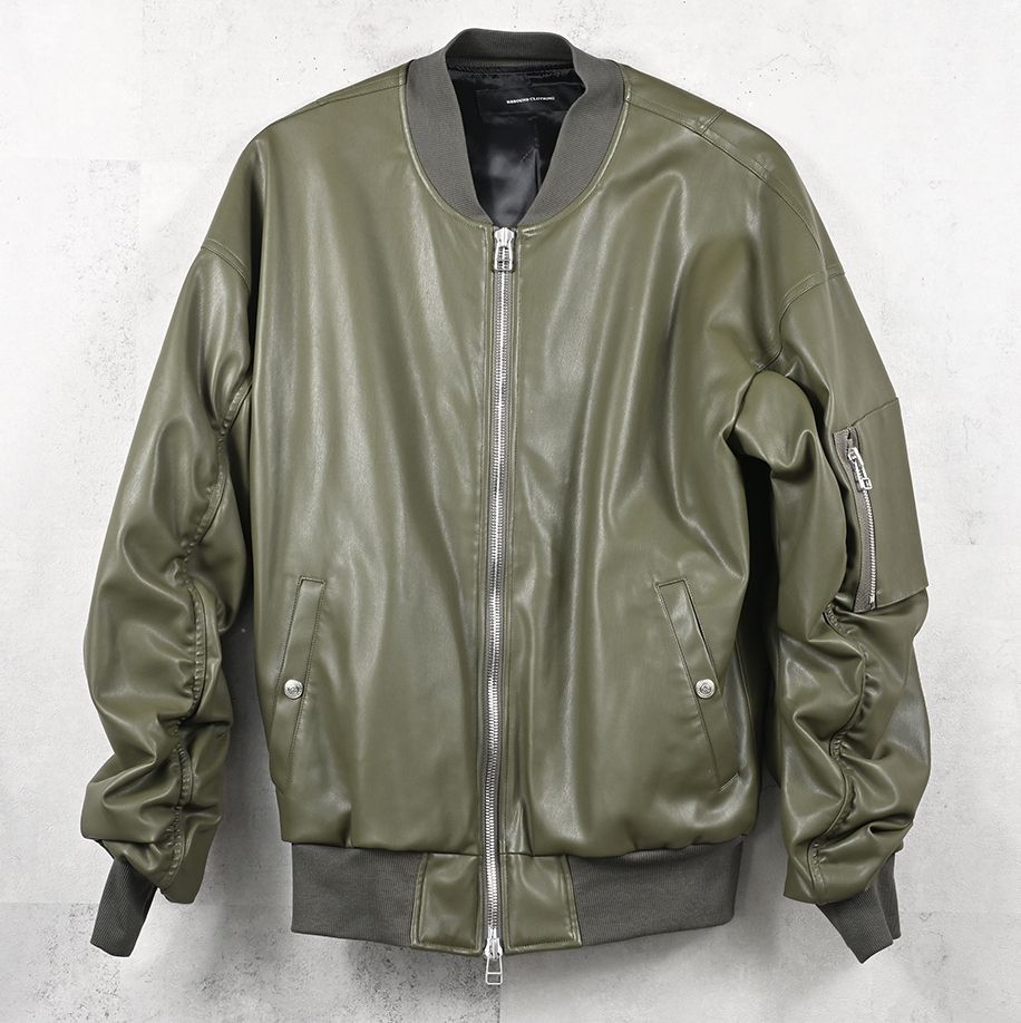 DAVID JACKET / RC41-JK-003 / MA-1 / カーキレザー (9月下旬入荷予定)