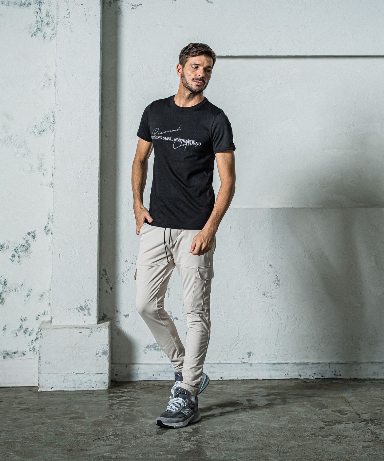 NSNF BASIC TEE / RC35-T-003 / メッセージロゴジャストTシャツ / ブラック