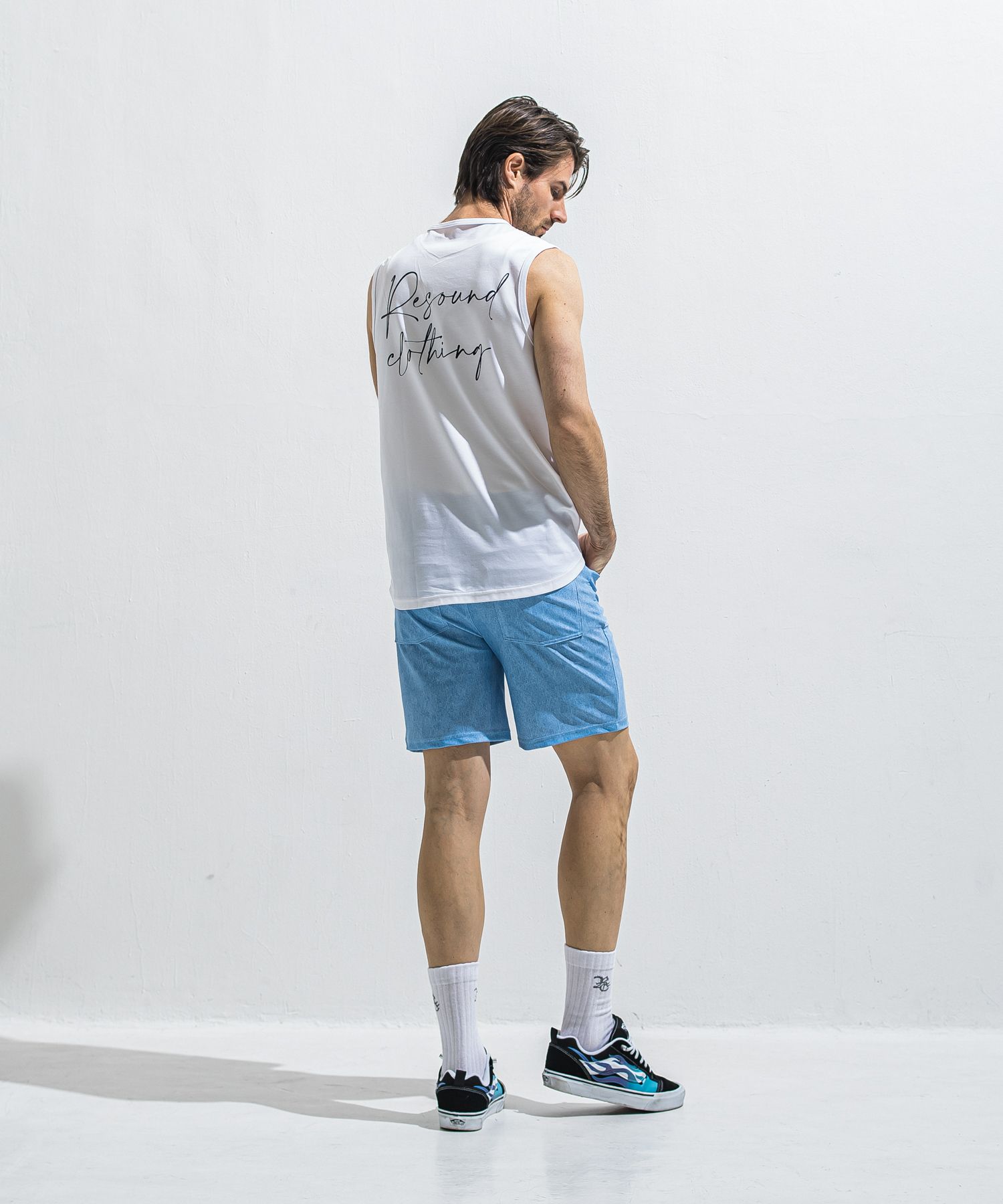 OVER NO SLEEVE / RC40-T-010 / バックロゴメッシュノースリーブ / ホワイト (6月上旬入荷予定)