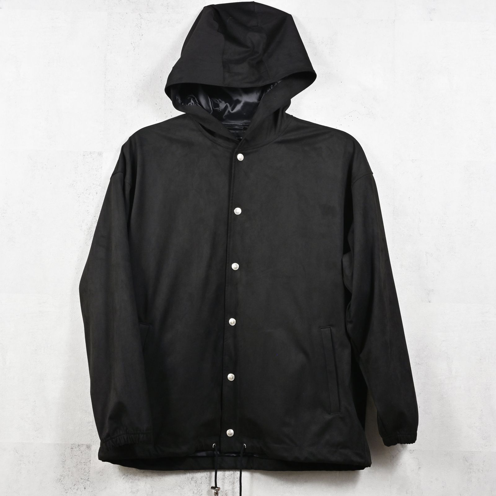 SUEDE COACH HOODIE / RC42-JK-003 / スエードコーチパーカー / ブラック (12月中旬入荷予定)