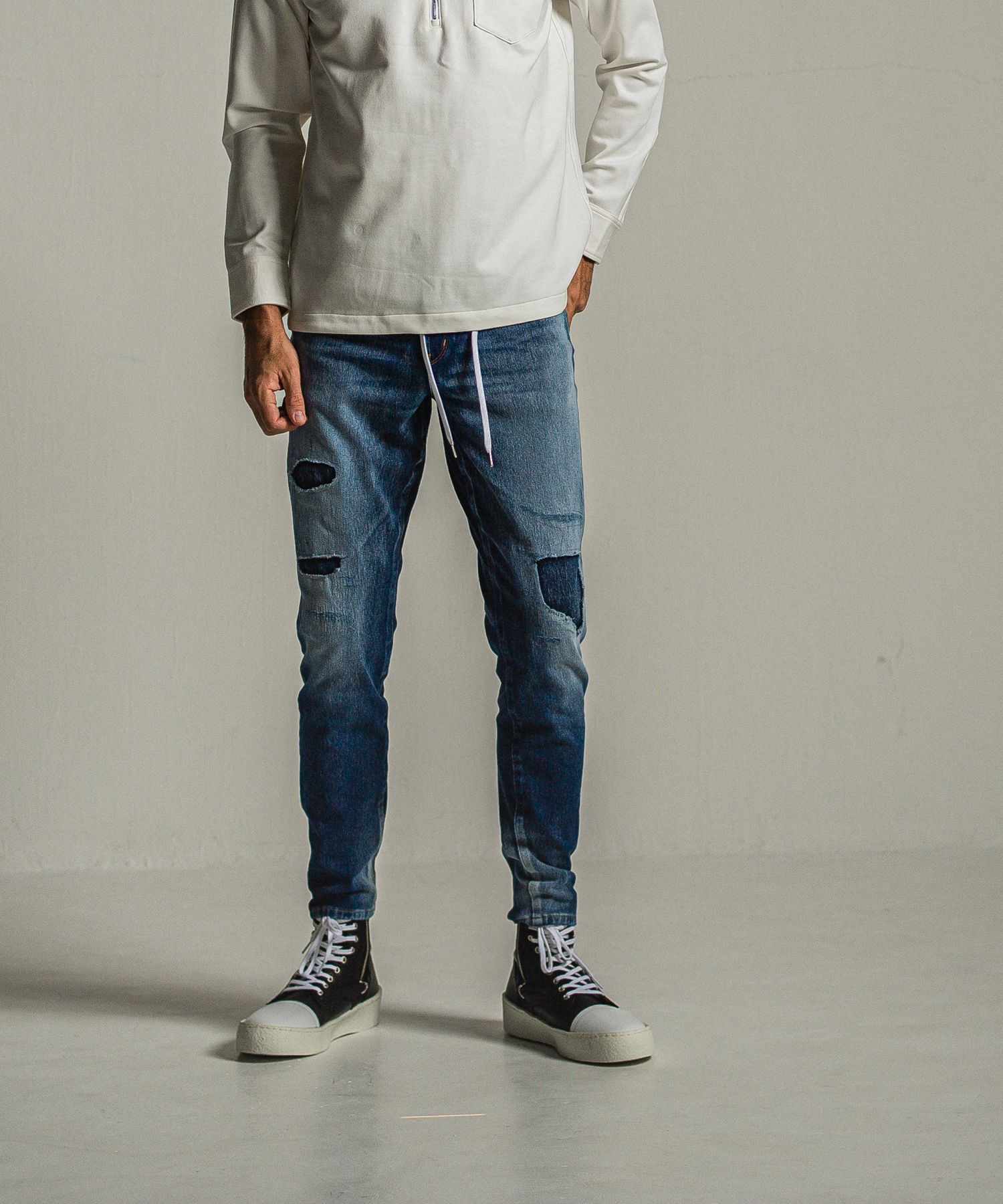 MICK DENIM JERSEY / RC34-ST-020 / デニムジャージテーパードパンツ / インディゴユーズド