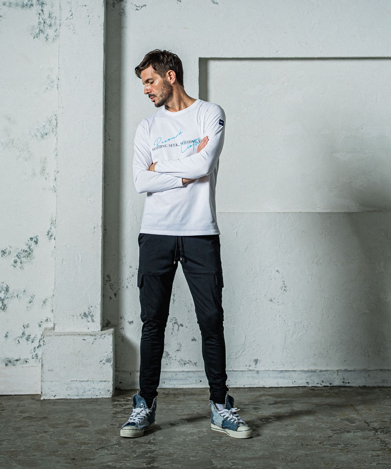 NSNF LONGSLEEVE TEE / RC35-T-009 / メッセージロゴ長袖Tシャツ / ホワイト