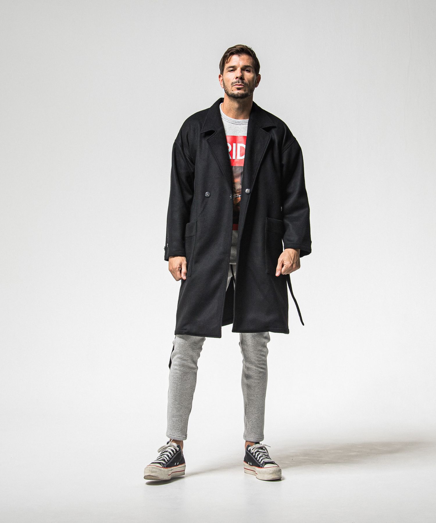 GOWN OVER COAT / RC38-JK-004 / オーバーサイズガウンコート / ブラック (11月上旬入荷予定)