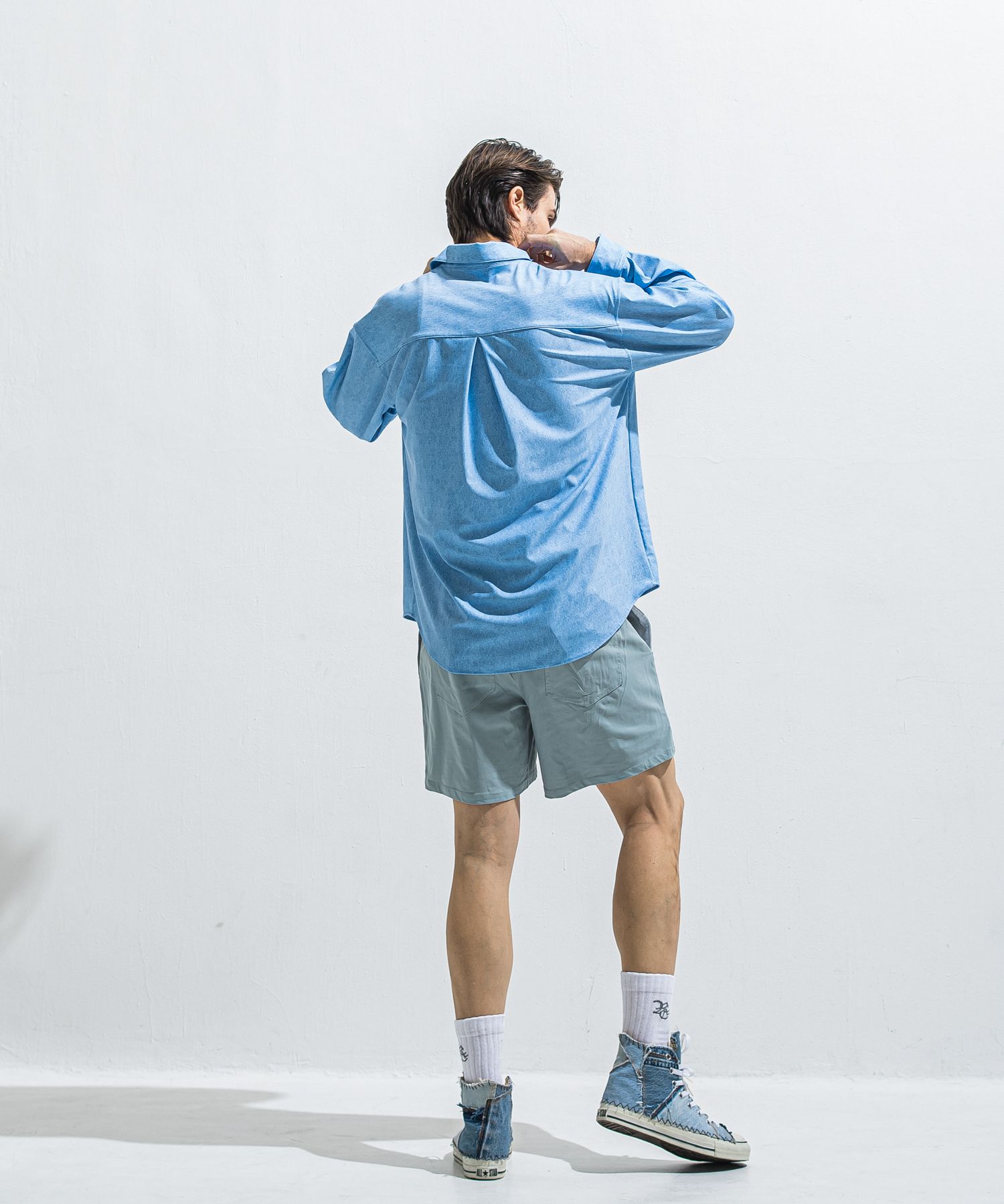 RUSH JACK SHIRTS / RC40-SH-001 / オーバーサイズラッシュガードシャツ / ライトインディゴ (5月中旬入荷予定)