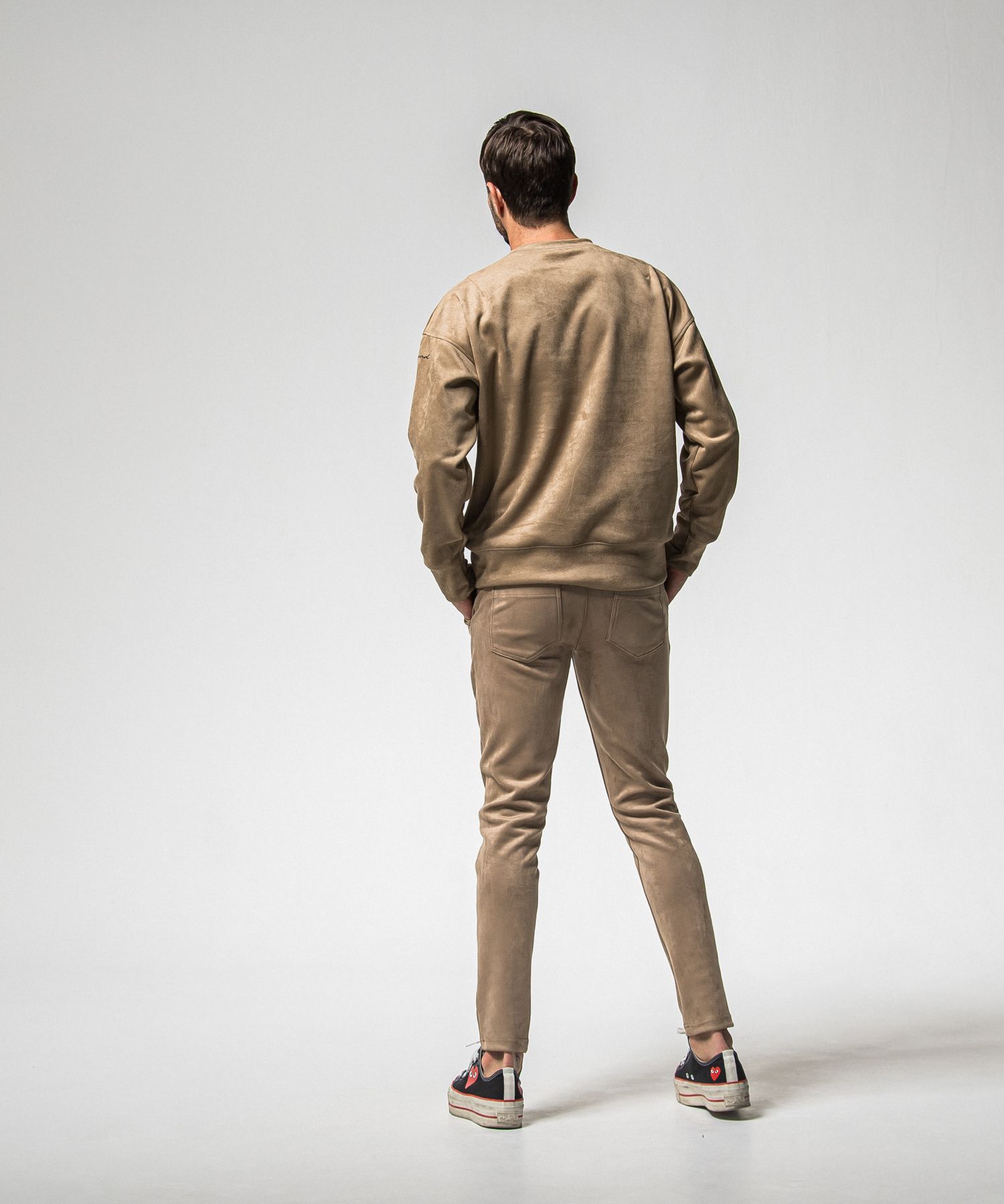 CHRIS EASY SUEDE TUCK  PANTS / RC38-ST-016T / スエードイージータックパンツ / ブラウン (1月上旬入荷予定)