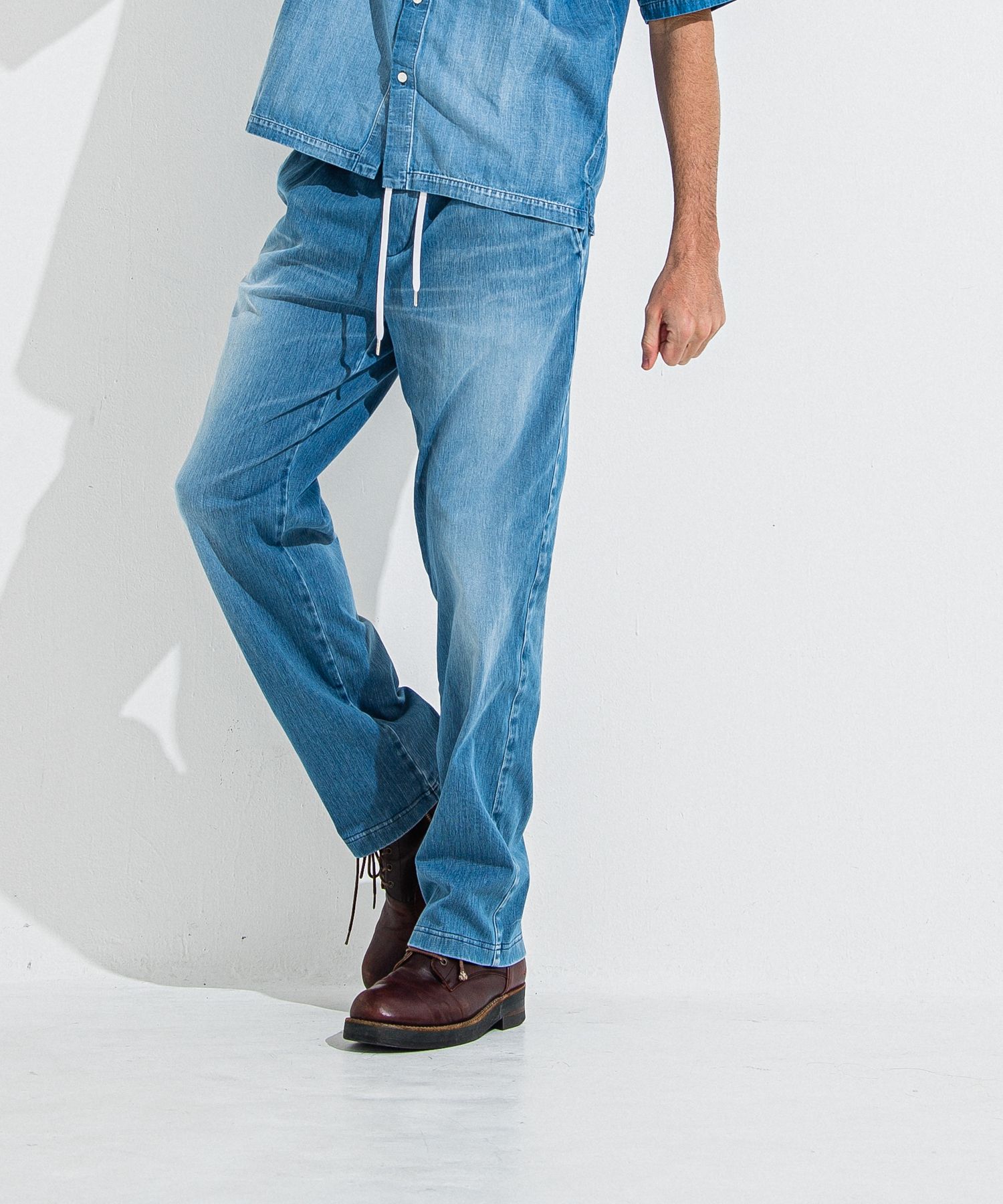 DENIM JERSEY WIDE PT / RC36-ST-016WTD / ライトオンスデニムジャージワイドパンツ / ライトインディゴ