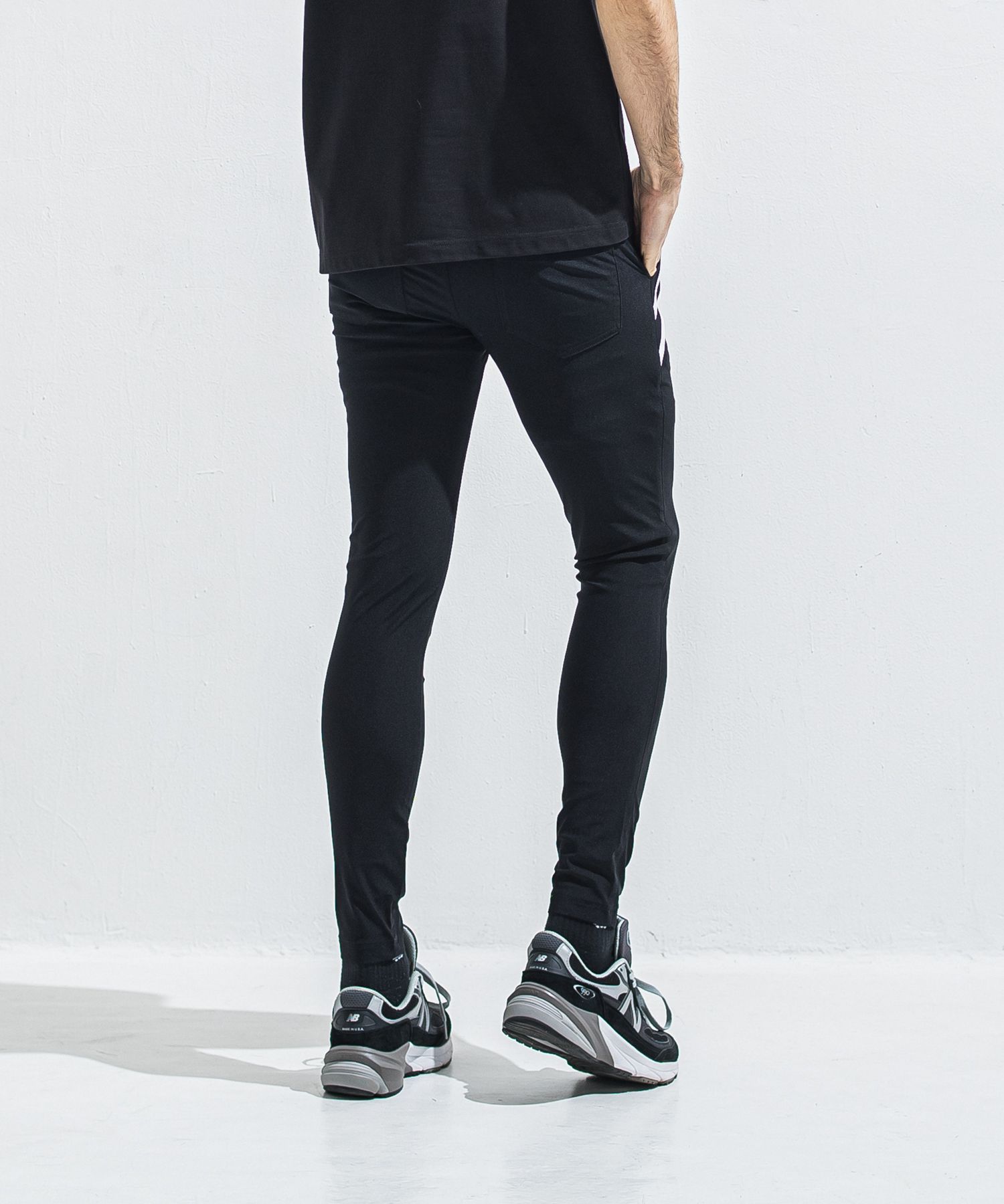 EDGE NYLON PT / BASIC-ST-014 / エッジナイロンラインパンツ / ブラック×ホワイト (4月下旬入荷予定)