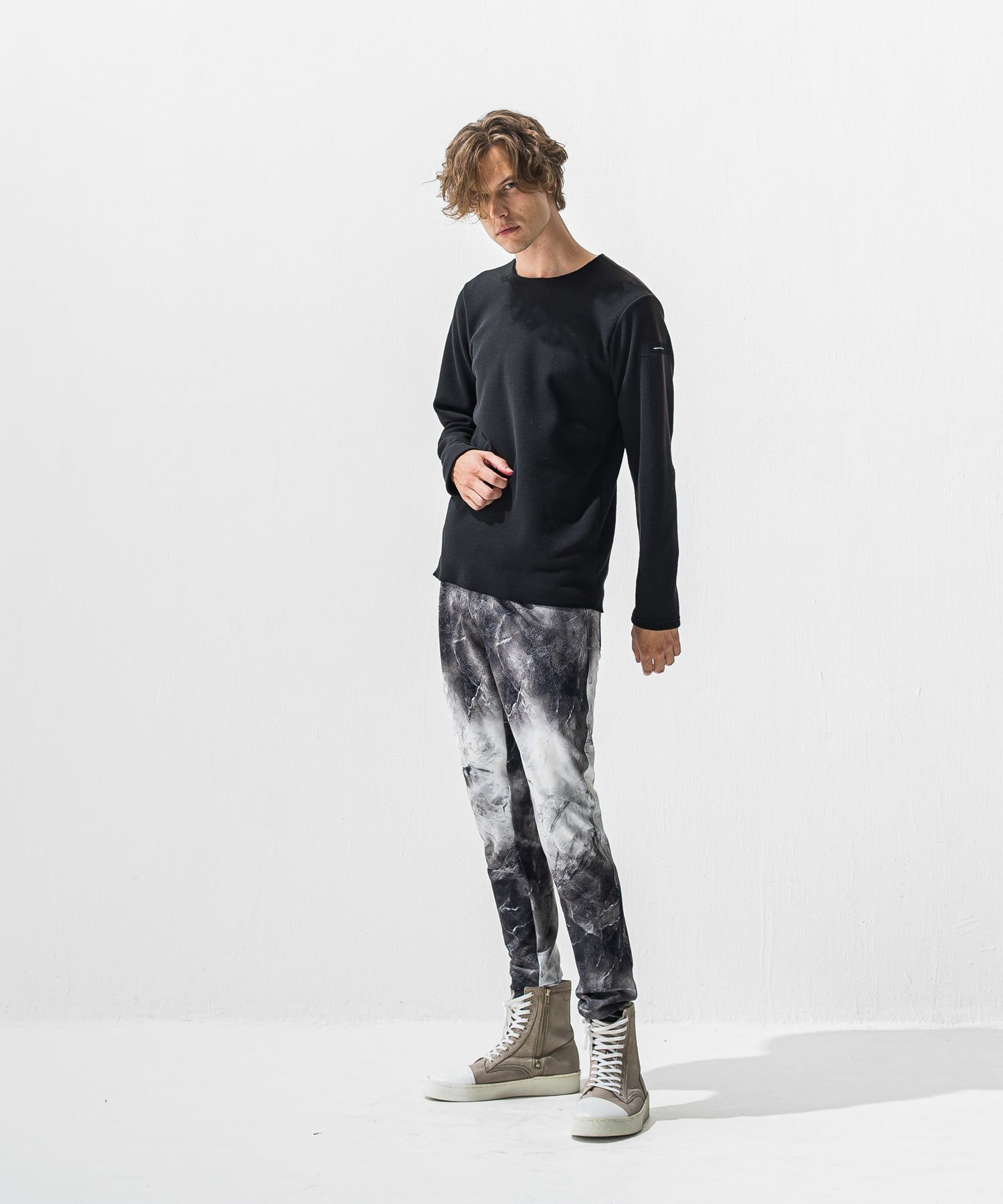 CHRIS EASY TUCK PANTS / RC42-ST-016T / イージータックパンツ / マーブルブラック (1月上旬入荷予定)