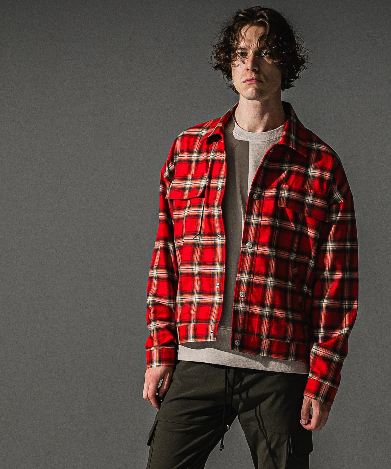 CHECK SHIRT JACKET / RC41-SH-003 / チェックシャツジャケット / レッド (8月下旬入荷予定)