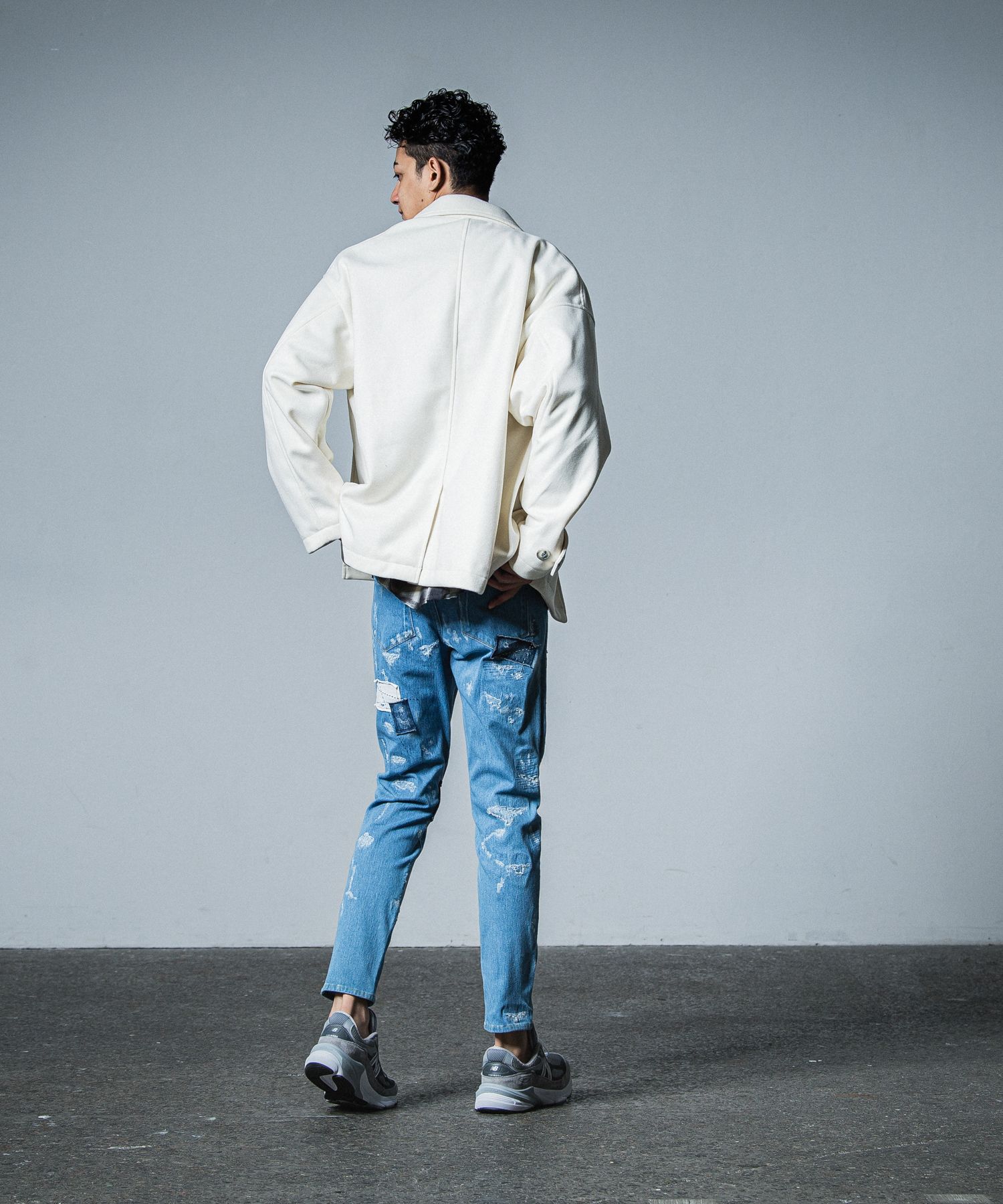 MICK DENIM JERSEY / RC33-ST-020 / デニムジャージテーパードパンツ / ライトインディゴリメイク
