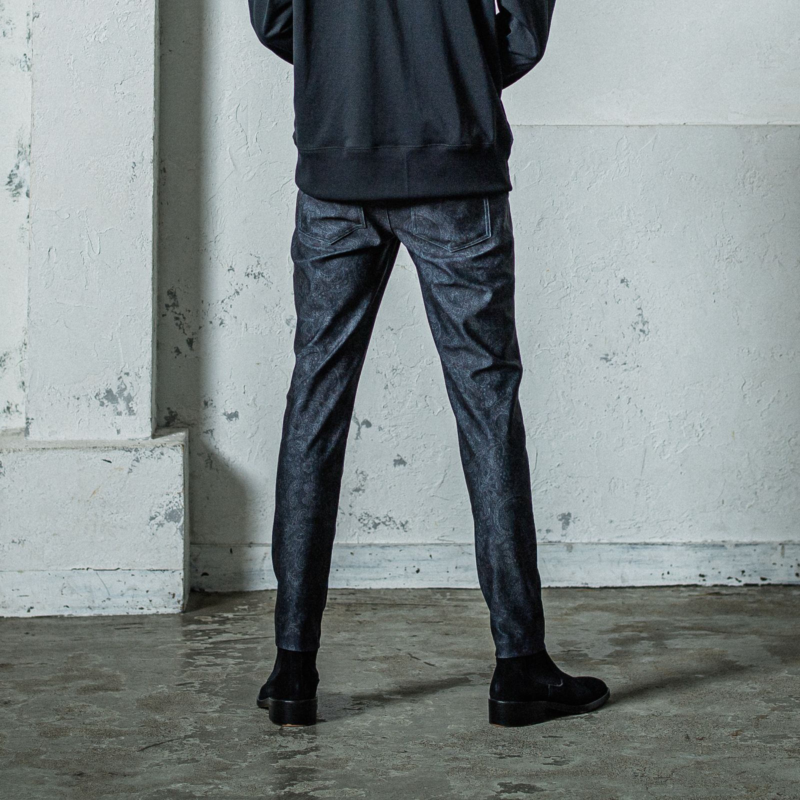 CHRIS EASY TUCK PANTS / RC35-ST-016T / イージータックパンツ / ペイズリーブラック