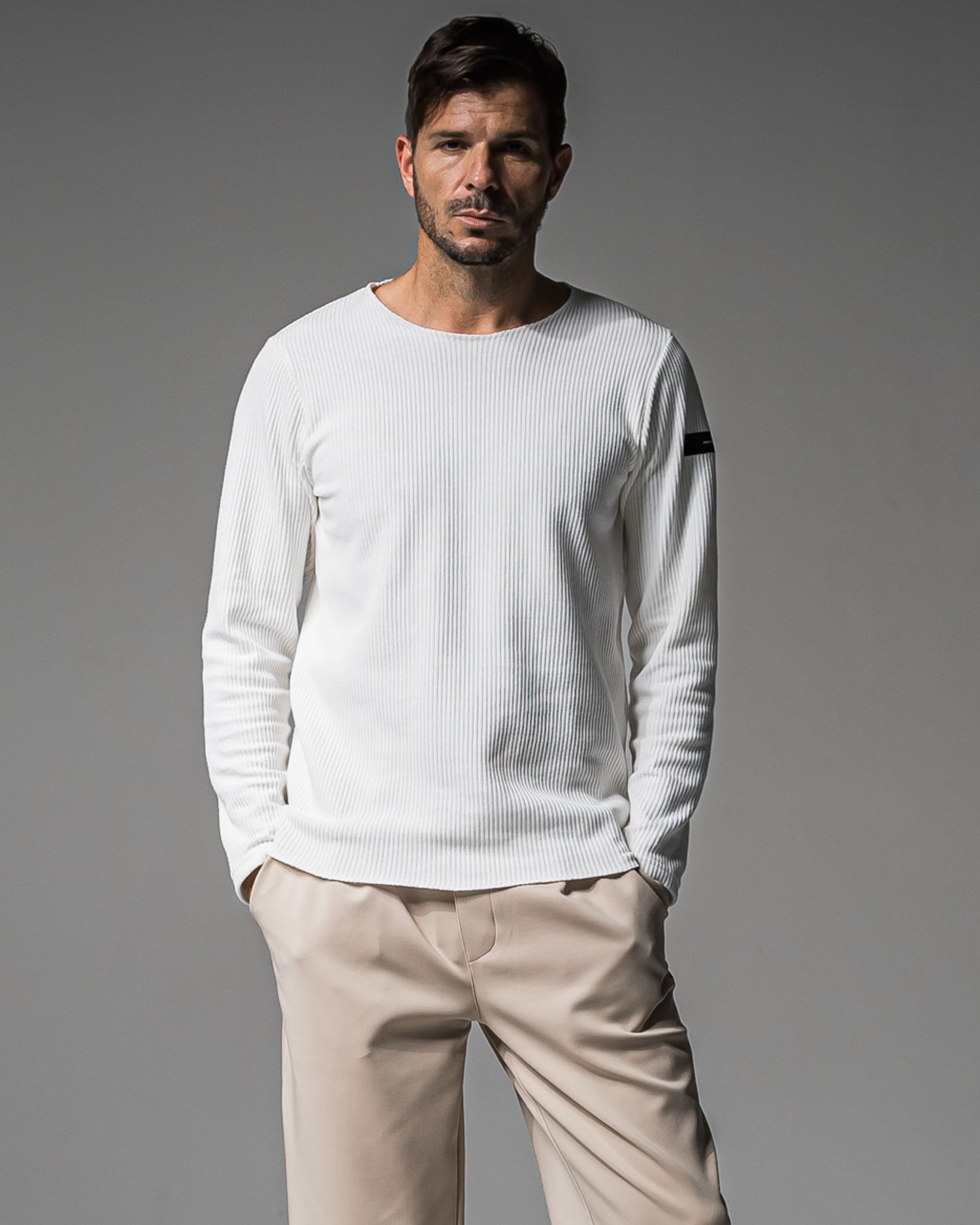 CUTOFF RAIL LONGSLEEVE / RC37-C-001 / レールカットソー / ホワイト (9月中旬入荷予定)