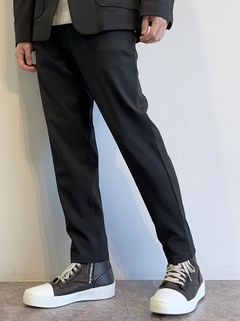 PAT WIDE EASY PANTS / RC31-ST-036 / ベルト付きテーパードワイドパンツ / ブラック