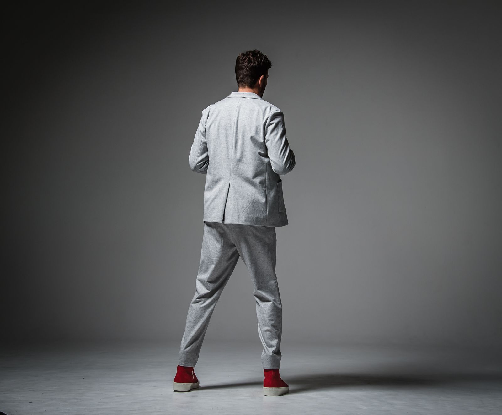 PAT WIDE EASY PANTS / RC30-ST-036 / ベルト付きテーパードワイドパンツ / グレーウール