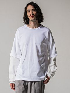 FAKE LAYERED WAFFLE LONG SLEEVE / RC39-T-007 / サーマルレイヤードロングスリーブTシャツ / ホワイト (1月下旬入荷予定)