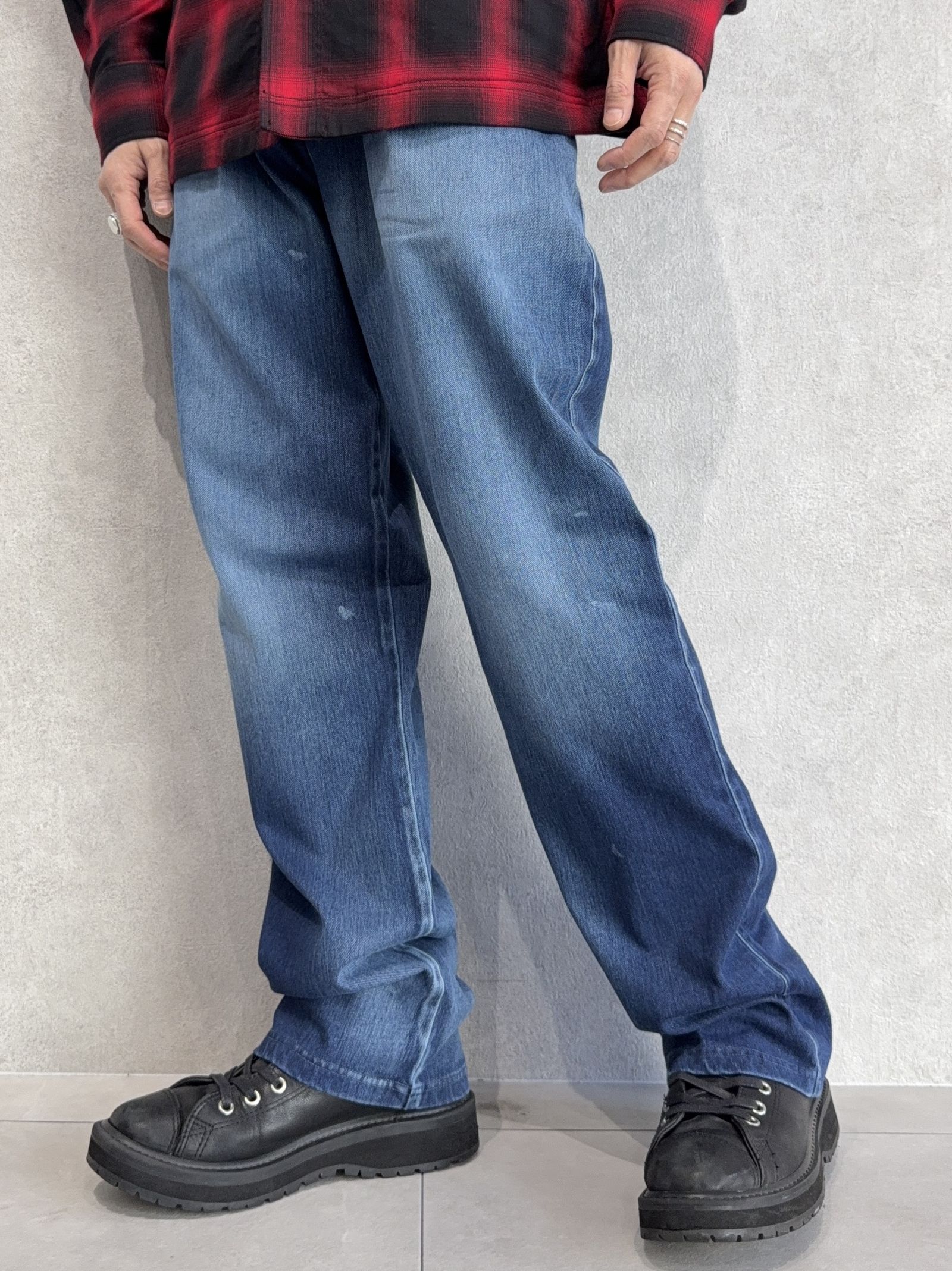 DENIM JERSEY WIDE PT / RC39-ST-016WTD / ライトオンスデニムジャージ ワイドパンツ / ダークインディゴ