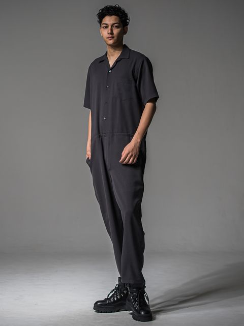 RAGE TWILL HALF ALL IN ONE / DP1-TN-001 / 半袖シャツオールインワン / チャコール (3月中旬入荷予定)