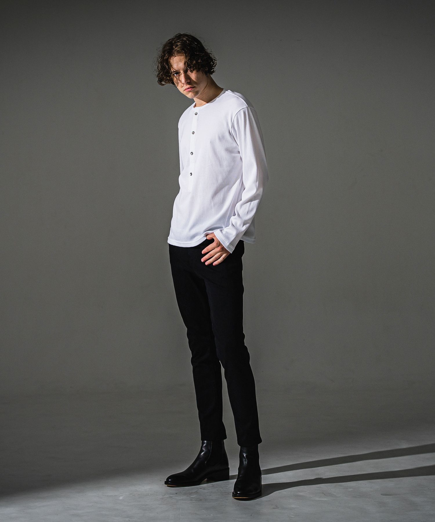 MICK DENIM JERSEY / BASIC-ST-020 / デニムジャージテーパードパンツ / ブラック (9月上旬入荷予定)