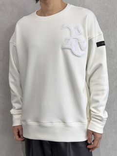 RC CHENILLE VELOURS FLEECE DROP TRAINER / RC38-C-004 / 裏起毛刺繍ワッペントレーナー / ホワイト