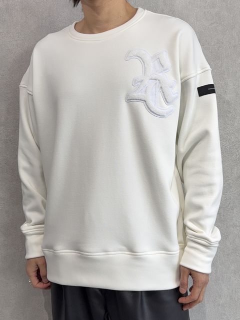 RC CHENILLE VELOURS FLEECE DROP TRAINER / RC38-C-004 / 裏起毛刺繍ワッペントレーナー / ホワイト