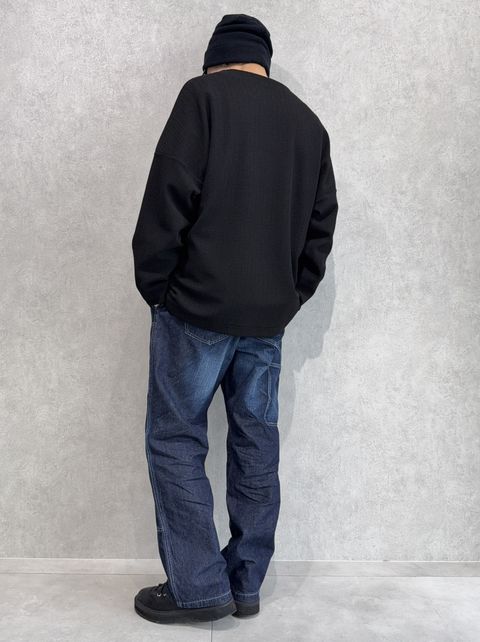 RESOUND新作カーディガン×初登場のダブルニーデニムコーデ