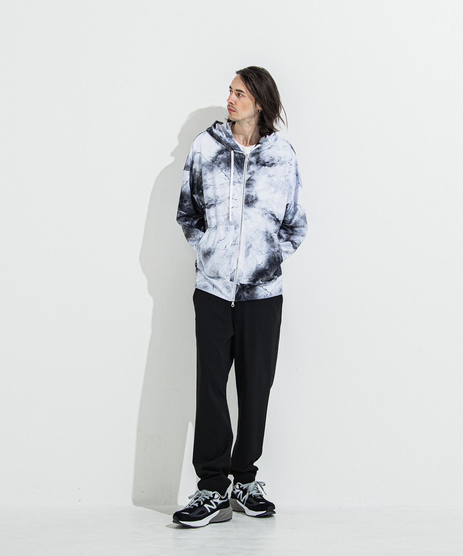 PAT WIDE EASY PANTS / RC36-ST-036BN / ワイドテーパードパンツ / ブラック