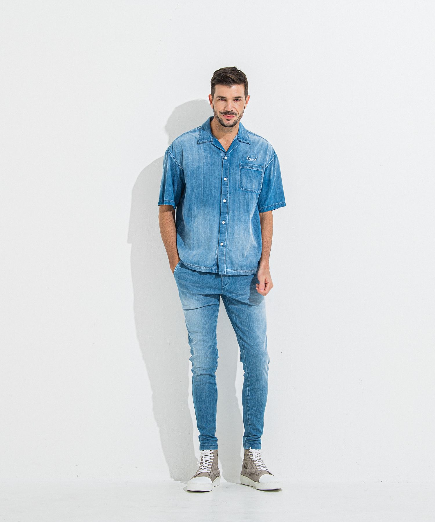 DENIM JERSEY CHRIS EASY TUCK PT / RC36-ST-016TD / ライトオンスデニムジャージイージータックパンツ / ライトインディゴ