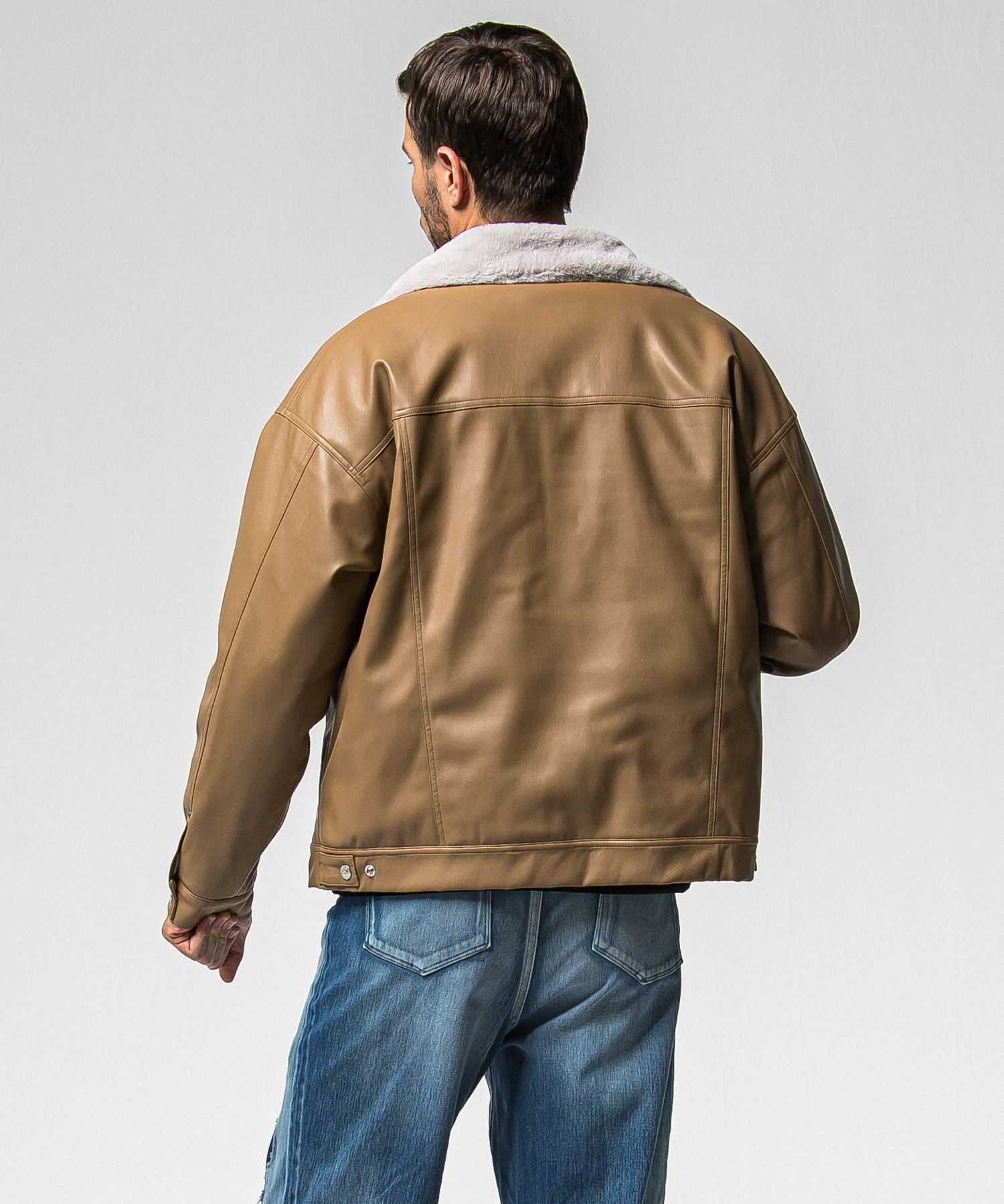 LEATHER FUR OVER G / RC38-JK-002 / レザーファーGジャン / キャメル (11月中旬入荷予定)