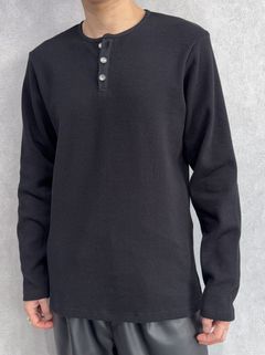 WAFFLE HENRY / RC39-C-001 / サーマルヘンリーネックロングTシャツ / ブラック