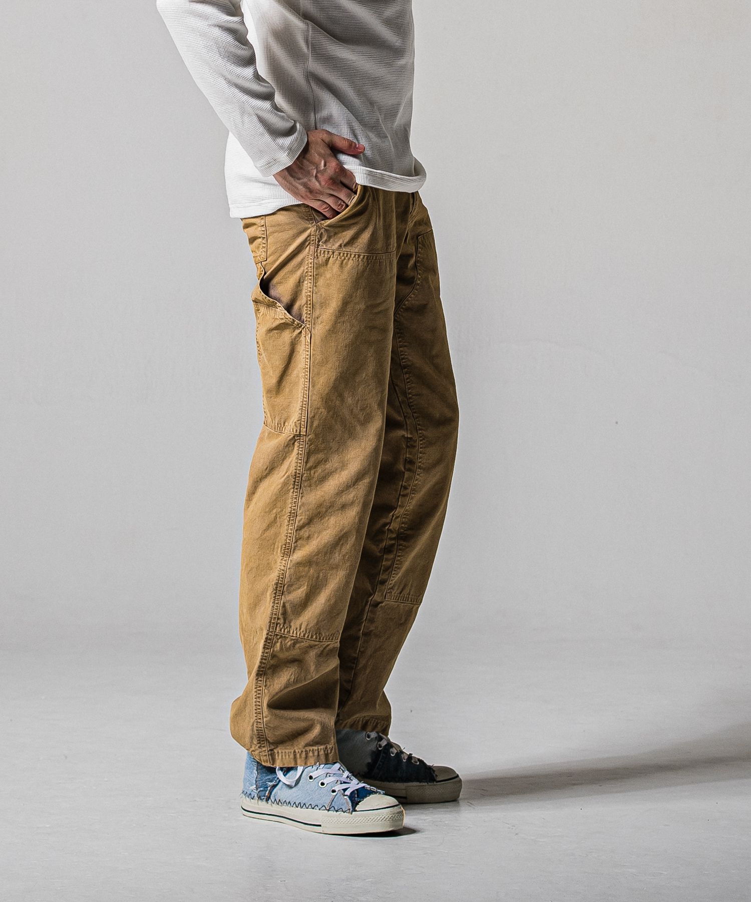 DOUBLE KNEE PT / RC39-ST-041 / ダブルニーワイドデニムパンツ / ダックブラウン (3月中旬入荷予定)