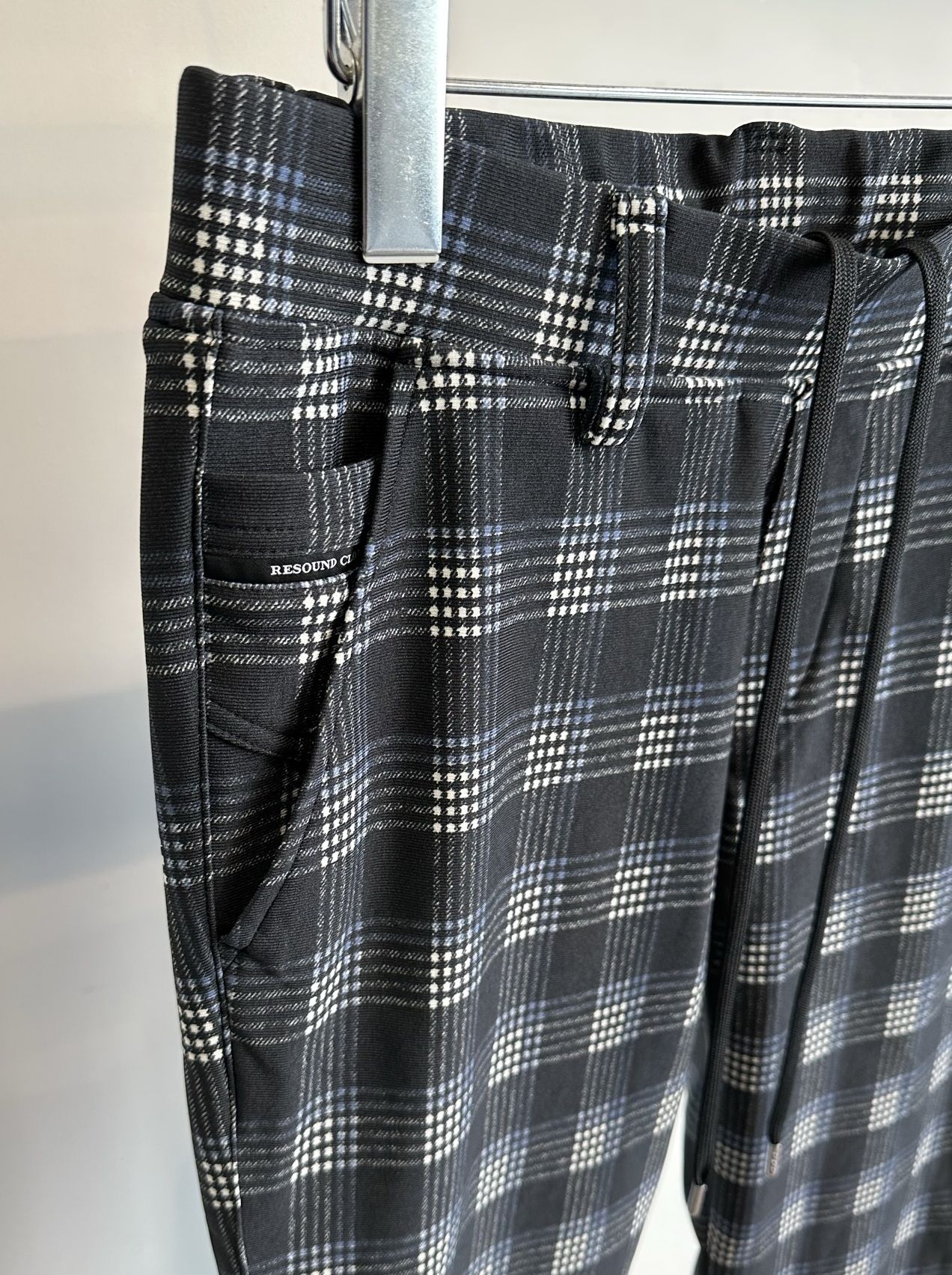 CHRIS EASY HEAT PANTS / RC30-ST-016H / 裏起毛イージーパンツ / ブラック×ブルーチェック