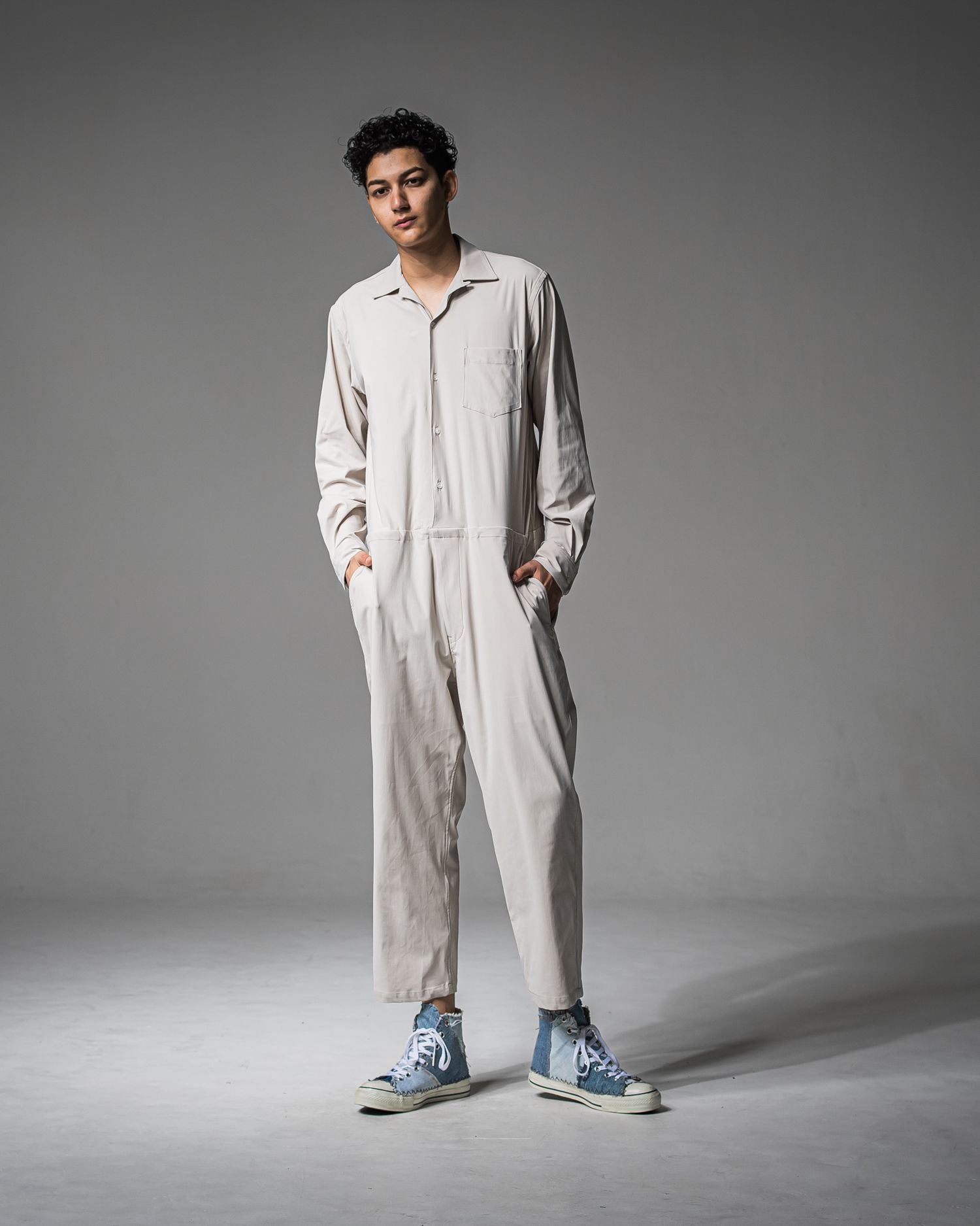 RAGE NYLON ALL IN ONE / DP1-TN-002 / 長袖シャツオールインワン / グレージュ (3月中旬入荷予定)