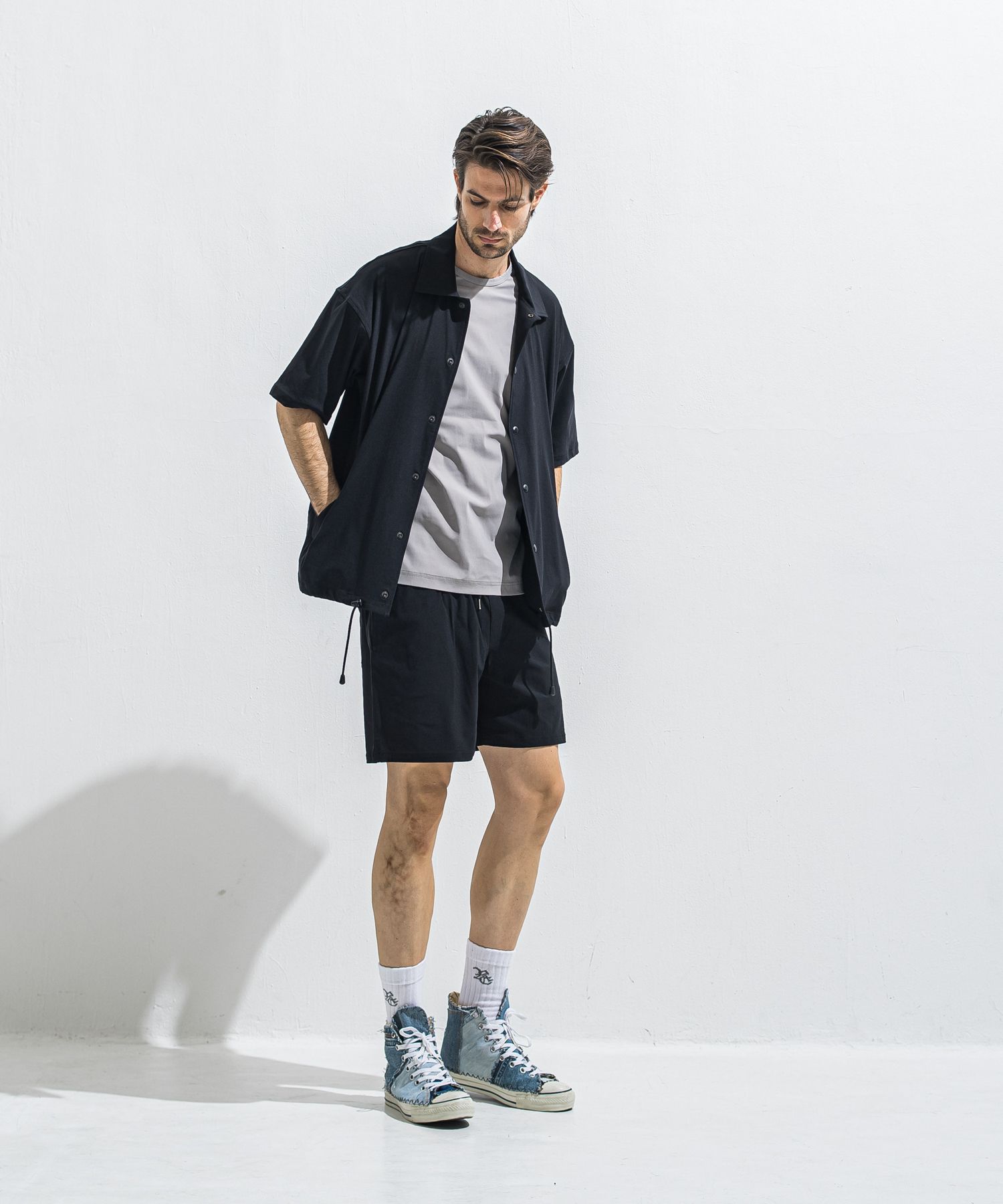 NYLON OVER T / RC40-T-003 / ナイロンビッグTシャツ / グレー (5月中旬入荷予定)