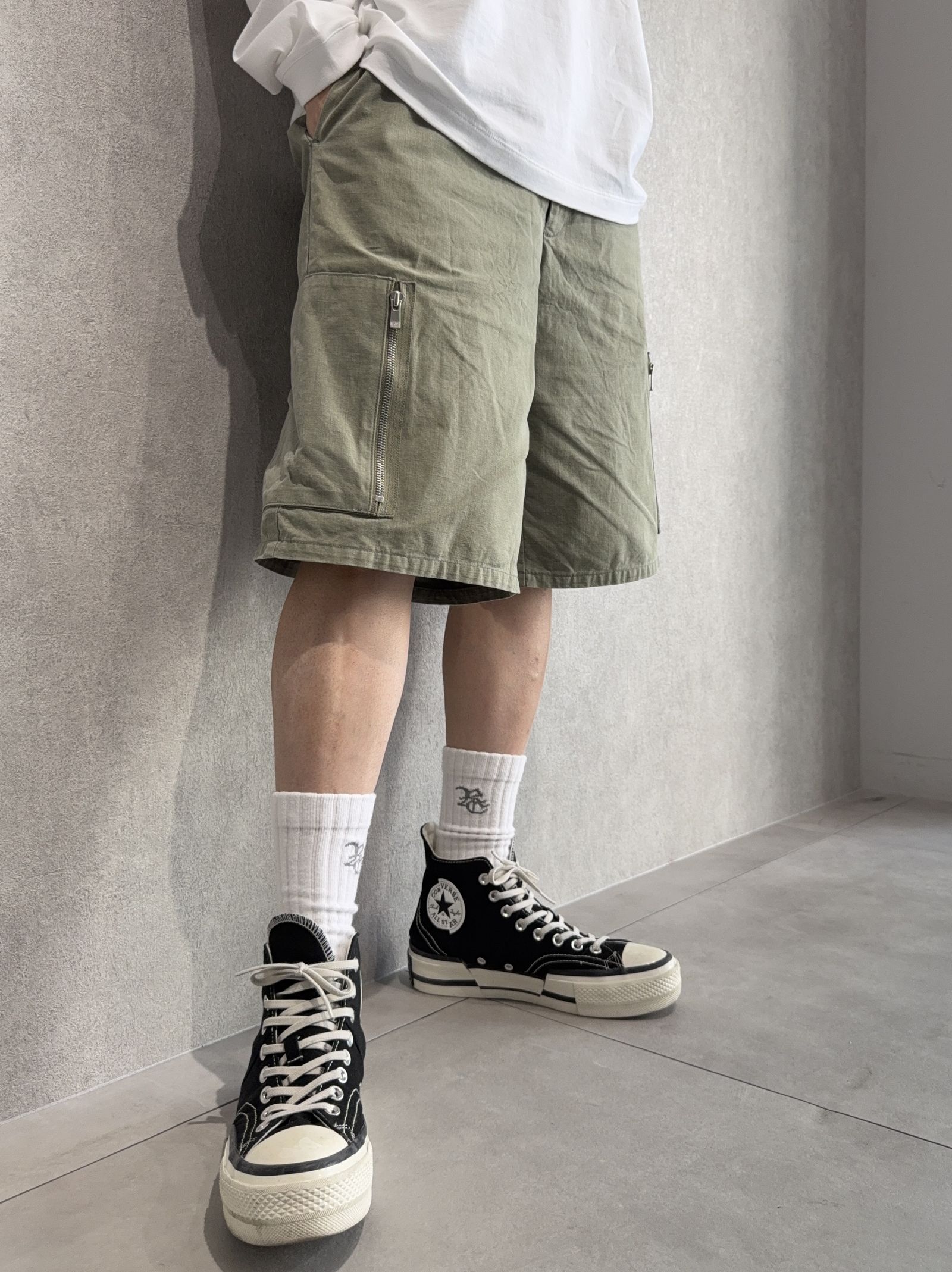 より一層オシャレに見える、ロンTEE×ハーパンの合わせ