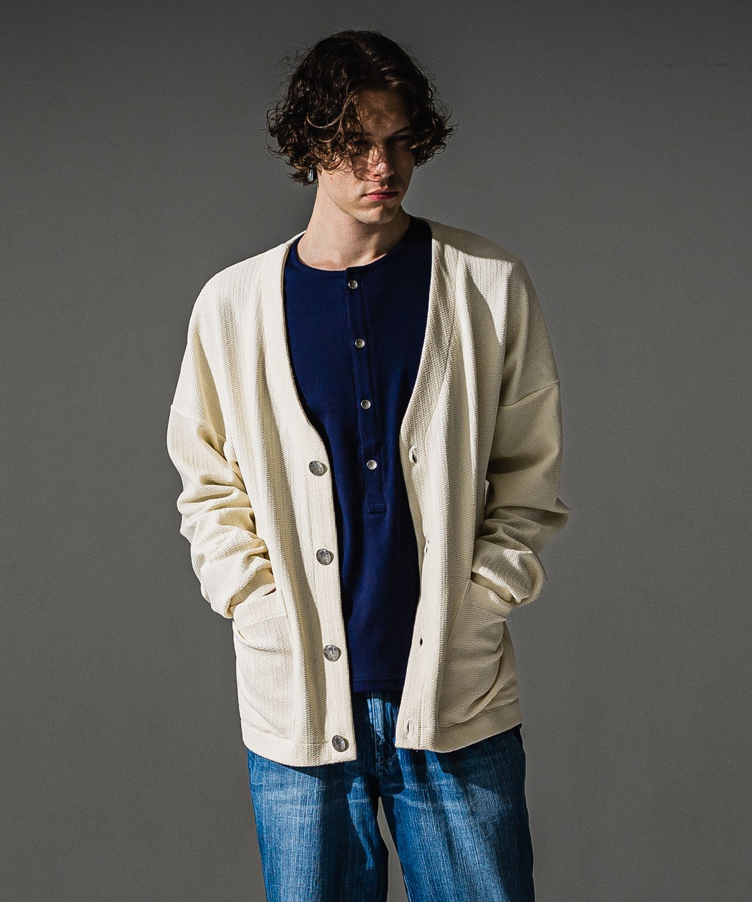 BLISTER KNIT C/D / RC41-C-004 / ブリスターニットカーディガン / オフホワイト (8月下旬入荷予定)