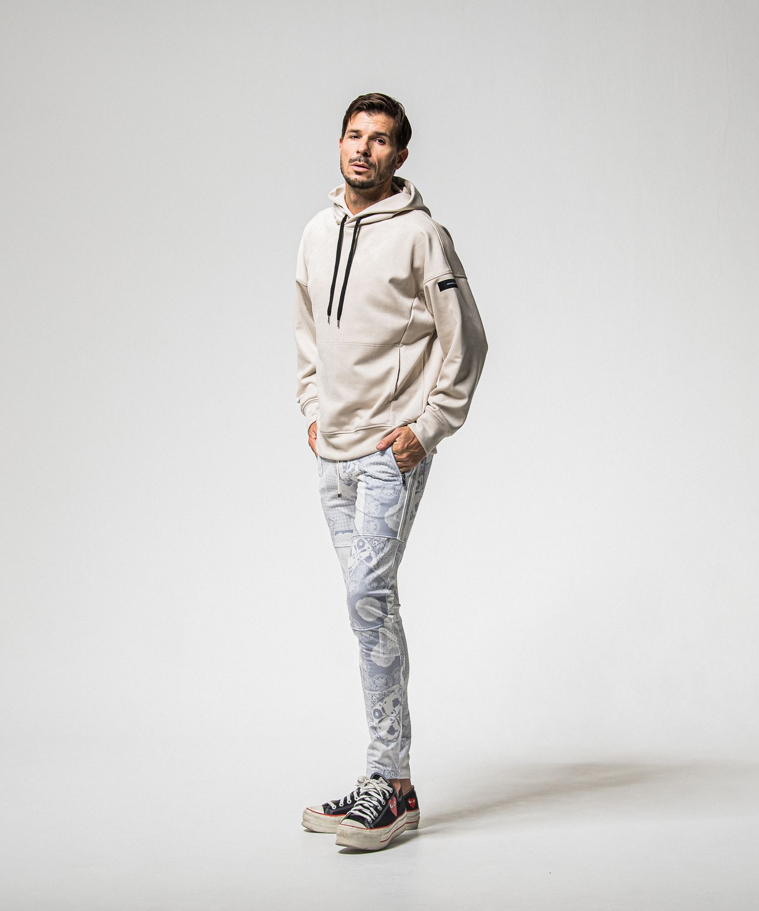 SUEDE LOOSE HOODIE / RC38-C-006 / スエードパーカー / グレージュ (1月上旬入荷予定)